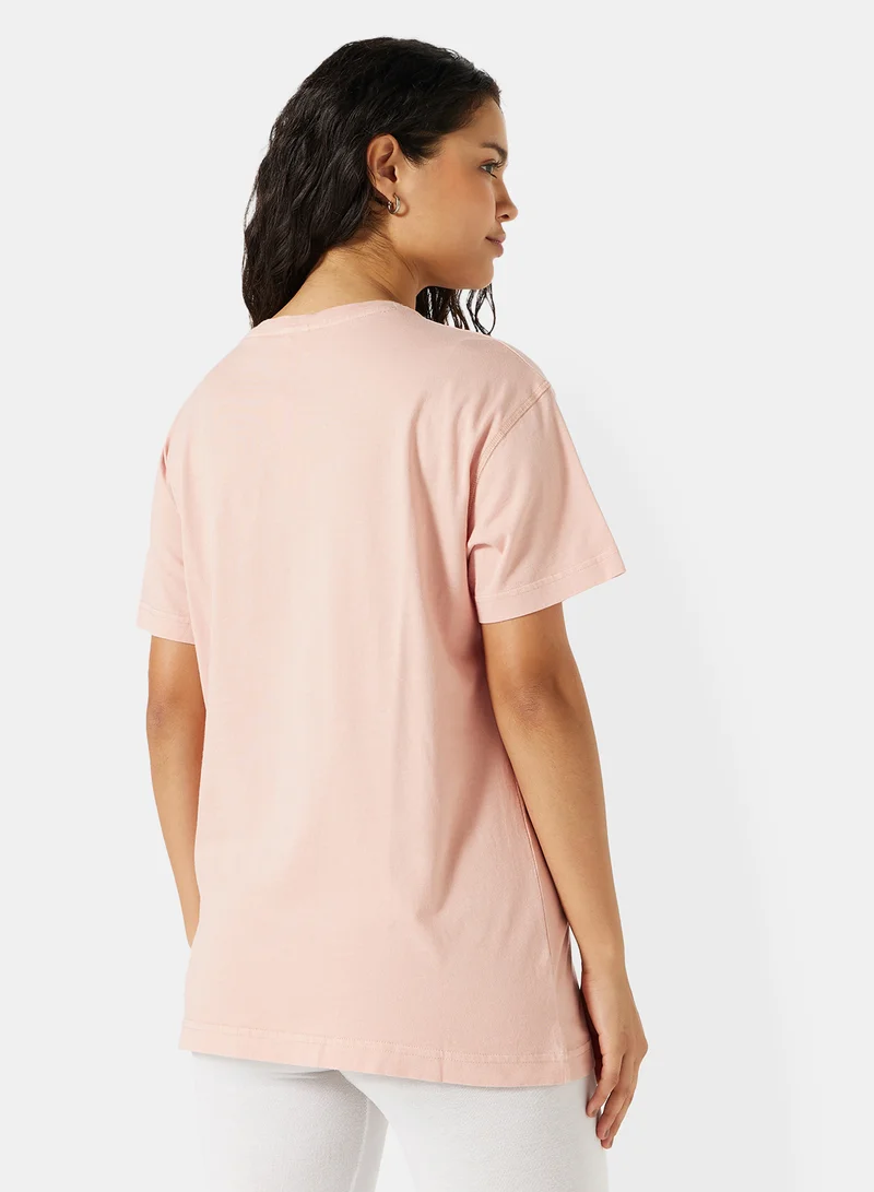 Sivvi x D'Atelier Eco-Friendly Oversized Logo Loungewear T-Shirt Pink