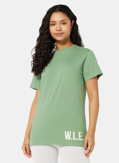 سيفي x دي‘اتيلير Eco-Friendly Oversized Logo Loungewear T-Shirt Green
