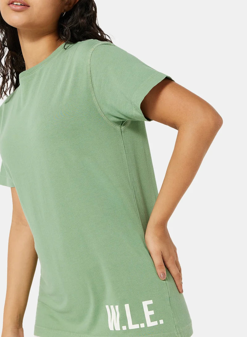 سيفي x دي‘اتيلير Eco-Friendly Oversized Logo Loungewear T-Shirt Green