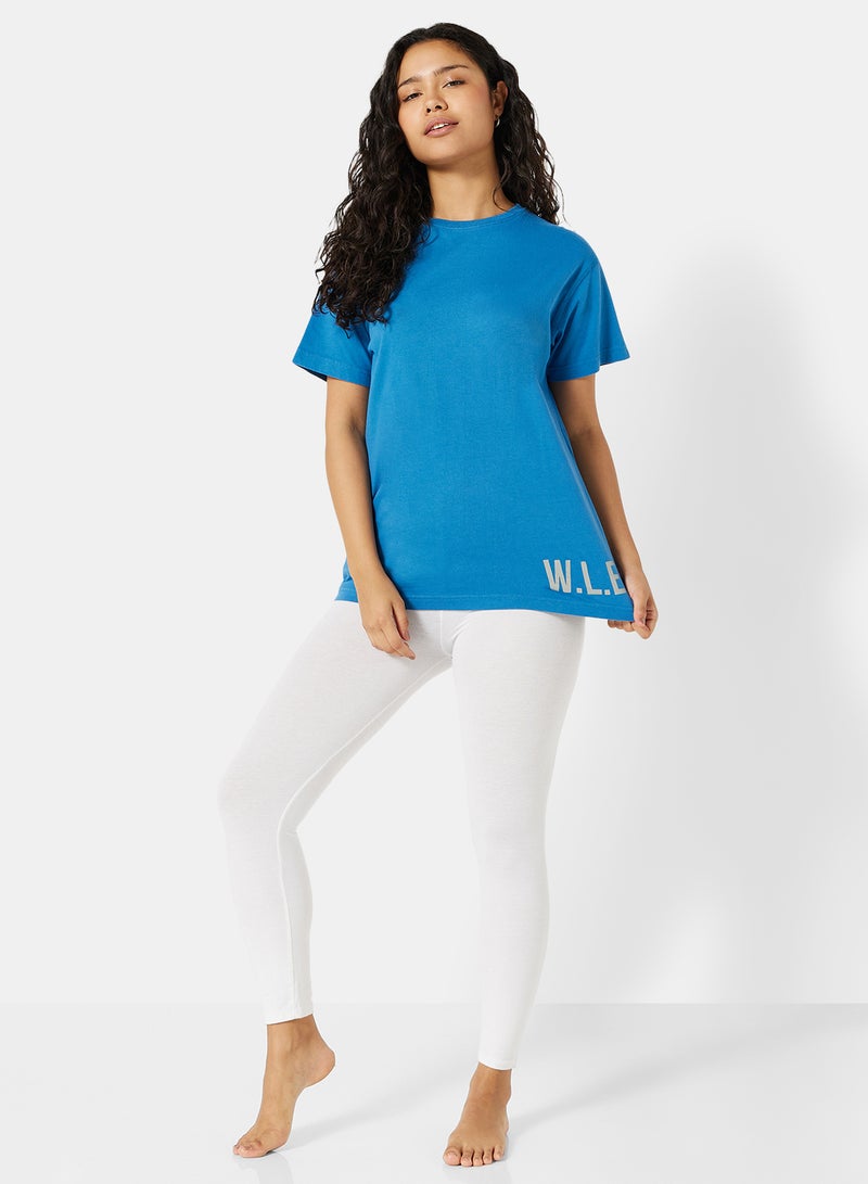 Sivvi x D'Atelier - Eco-Friendly Oversized Logo Loungewear T-Shirt Blue - Image 1