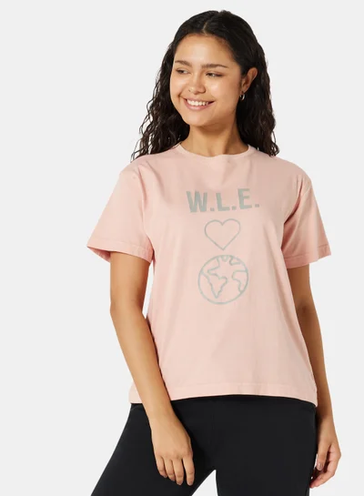 Sivvi x D'Atelier Eco-Friendly Graphic Boxy Loungewear T-Shirt Light Pink