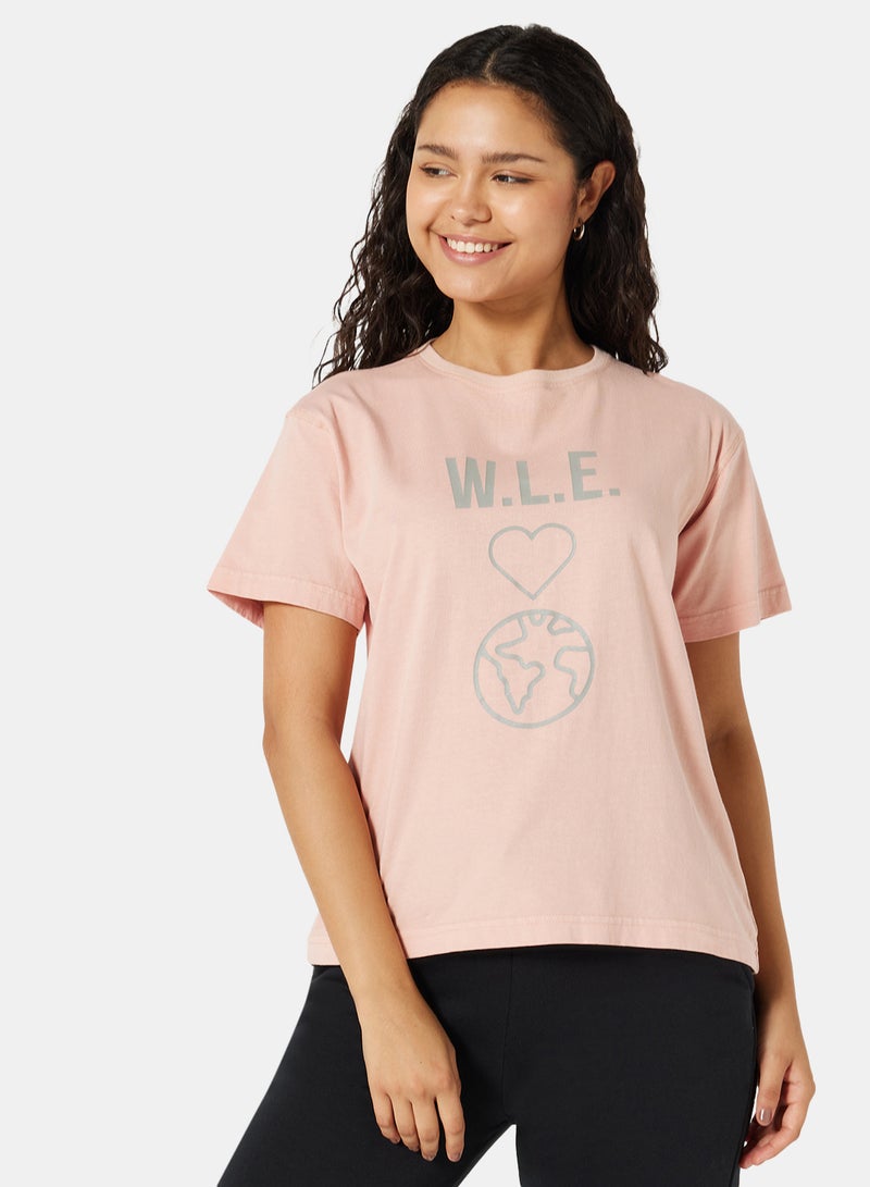 Sivvi x D'Atelier - Eco-Friendly Graphic Boxy Loungewear T-Shirt Light Pink - Image 1