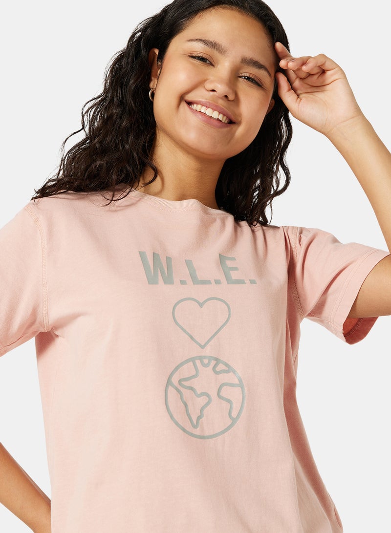 Sivvi x D'Atelier - Eco-Friendly Graphic Boxy Loungewear T-Shirt Light Pink - Image 1