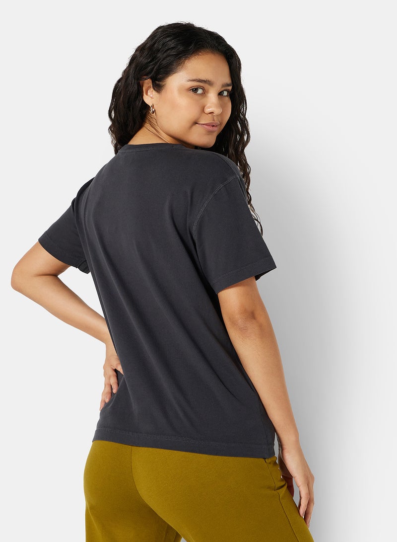 Sivvi x D'Atelier - Eco-Friendly Graphic Boxy Loungewear T-Shirt Charcoal Grey - Image 1