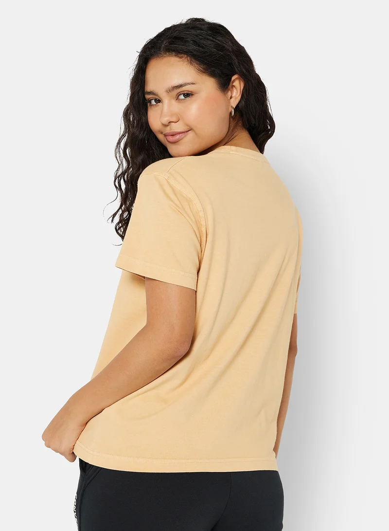 Sivvi x D'Atelier Eco-Friendly Graphic Boxy Loungewear T-Shirt Peach
