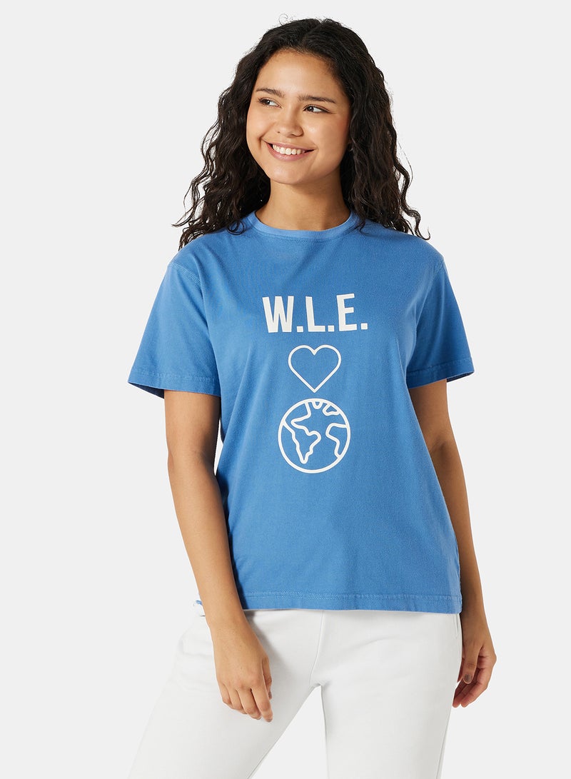 Sivvi x D'Atelier - Eco-Friendly Graphic Boxy Loungewear T-Shirt Light Blue - Image 1