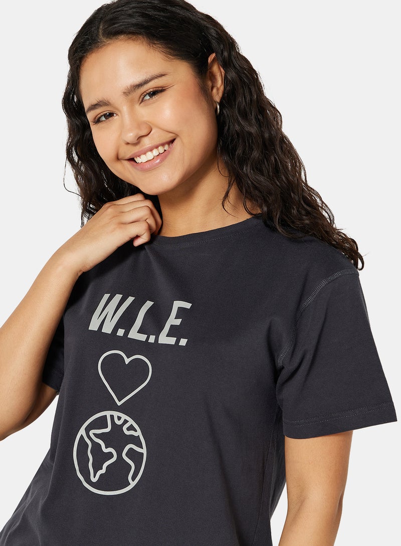 Sivvi x D'Atelier - Eco-Friendly Graphic Boxy Loungewear T-Shirt Charcoal Grey - Image 1