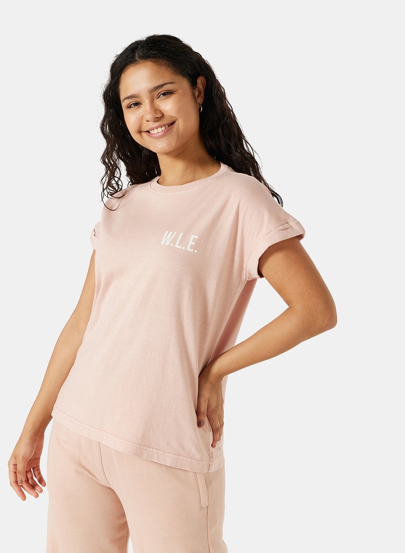 Sivvi x D'Atelier - Eco-Friendly Logo Loungewear T-Shirt Light Pink - Image 1