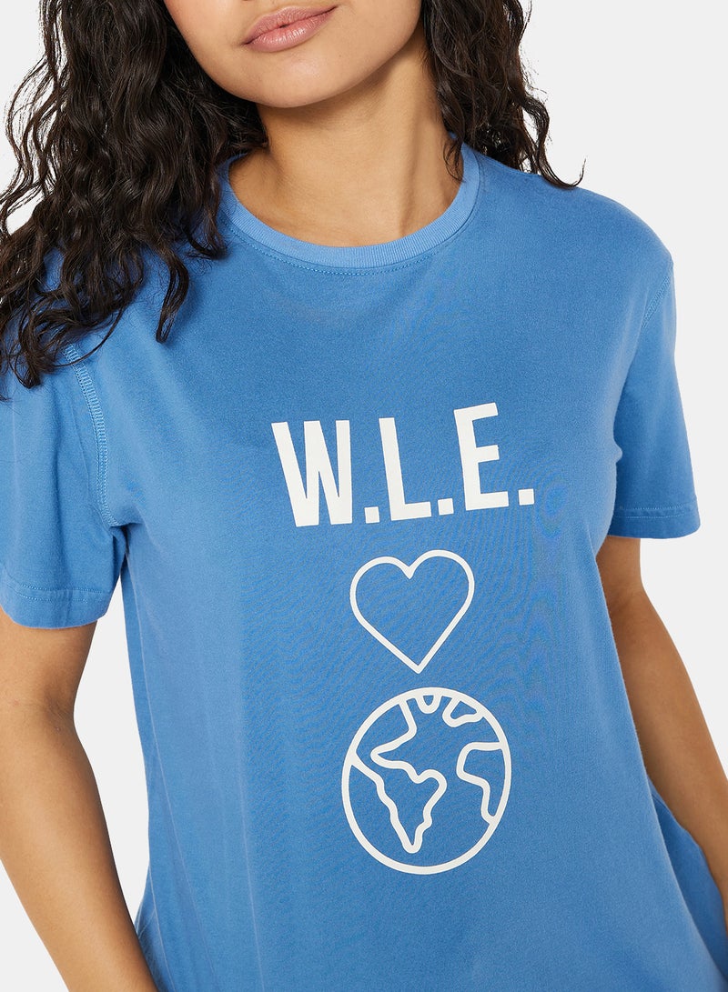 Sivvi x D'Atelier - Eco-Friendly Graphic Boxy Loungewear T-Shirt Light Blue - Image 1