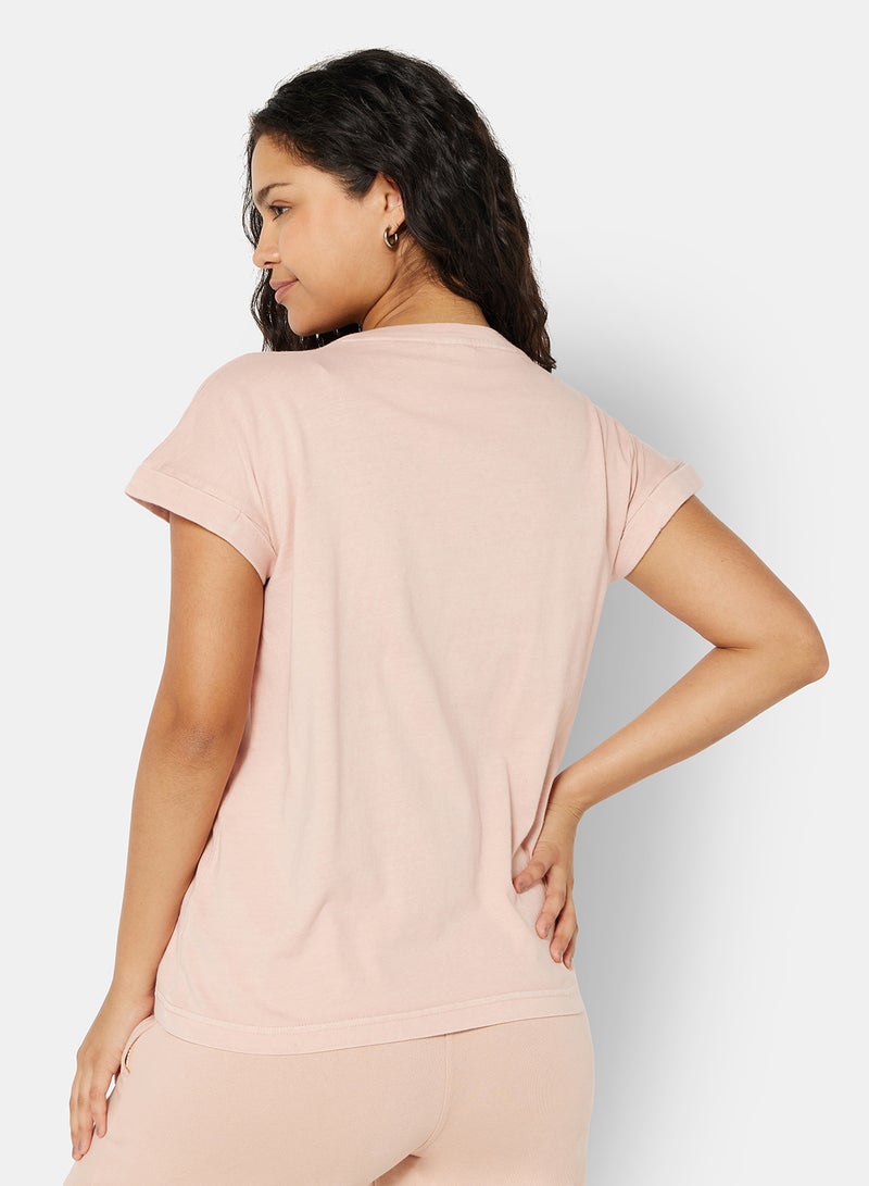 Sivvi x D'Atelier - Eco-Friendly Logo Loungewear T-Shirt Light Pink - Image 1