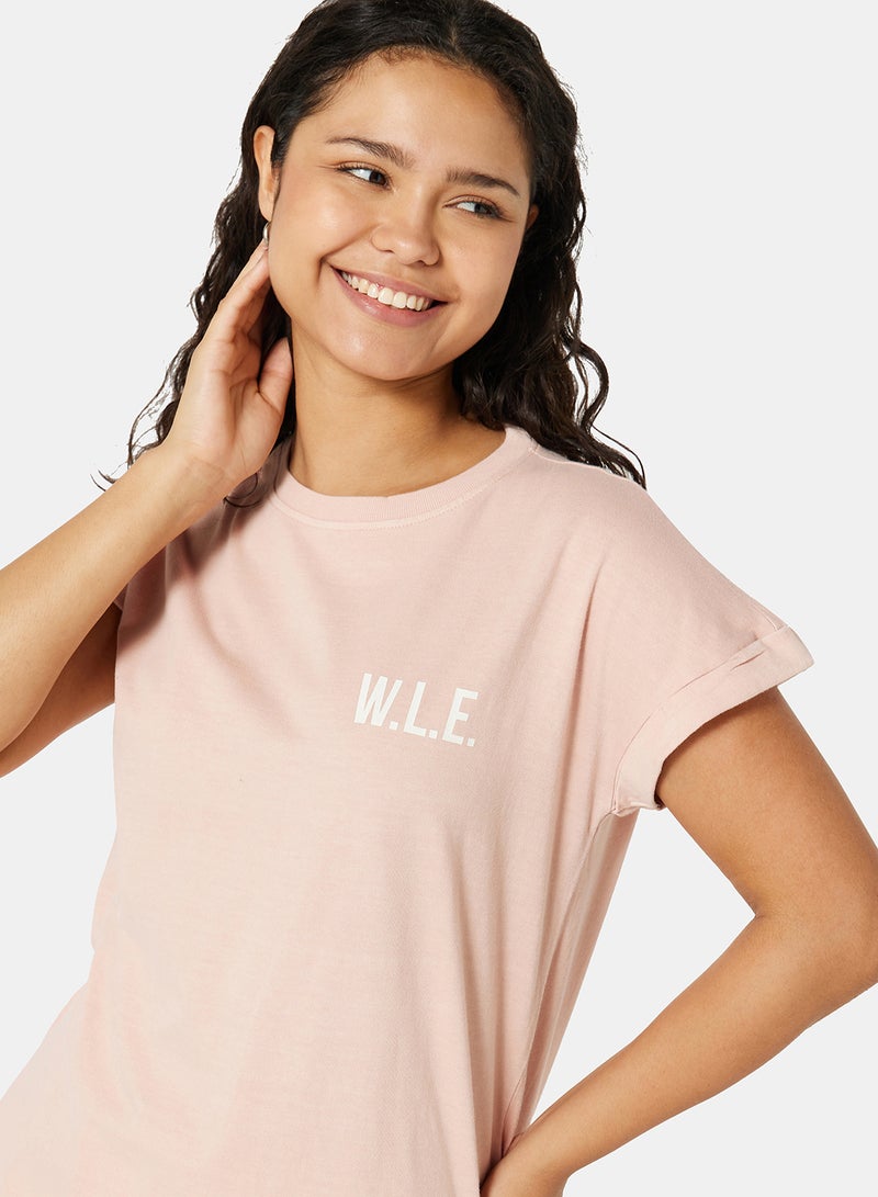 Sivvi x D'Atelier - Eco-Friendly Logo Loungewear T-Shirt Light Pink - Image 1