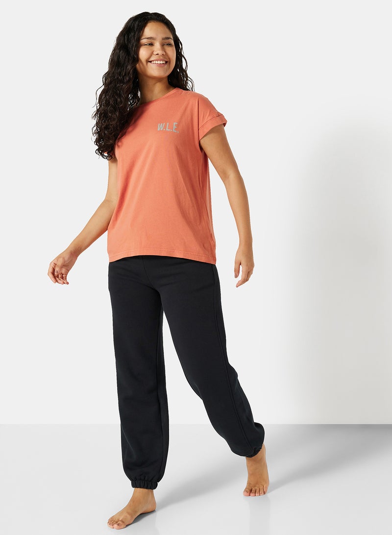 Sivvi x D'Atelier - Eco-Friendly Logo Loungewear T-Shirt Dusty Orange - Image 1