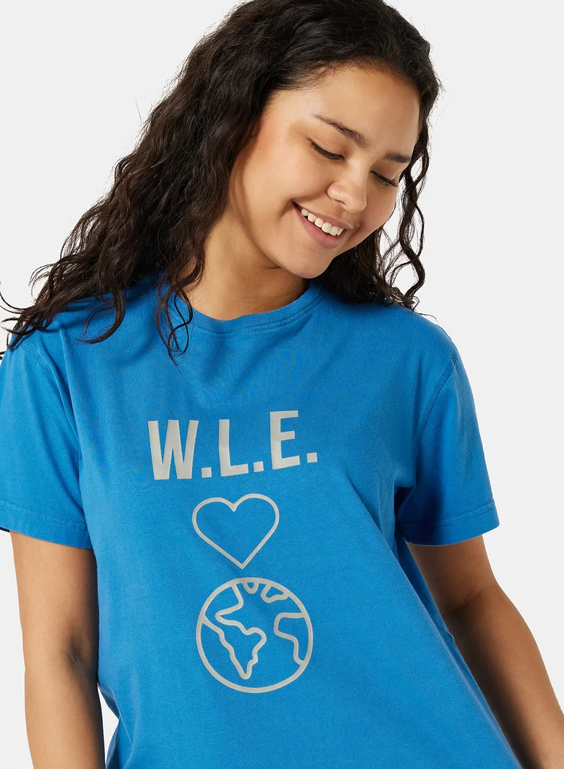 Sivvi x D'Atelier Eco-Friendly Graphic Boxy Loungewear T-Shirt Blue