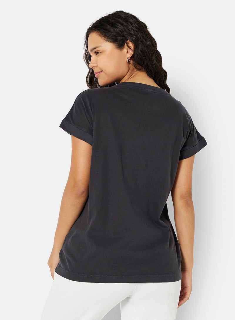Sivvi x D'Atelier - Eco-Friendly Logo Loungewear T-Shirt Charcoal Grey - Image 1