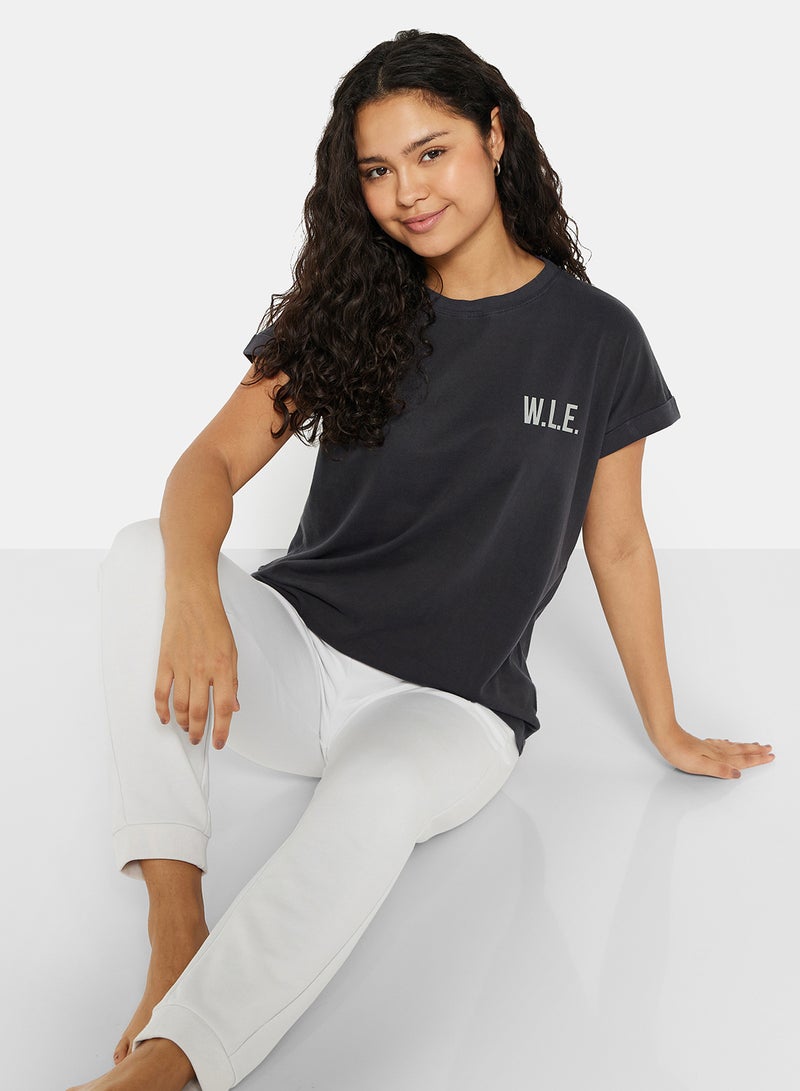 Sivvi x D'Atelier - Eco-Friendly Logo Loungewear T-Shirt Charcoal Grey - Image 1