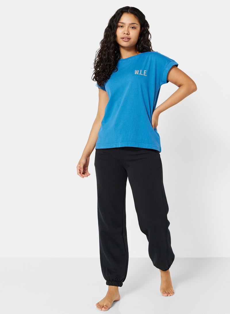 Sivvi x D'Atelier - Eco-Friendly Logo Loungewear T-Shirt Blue - Image 1