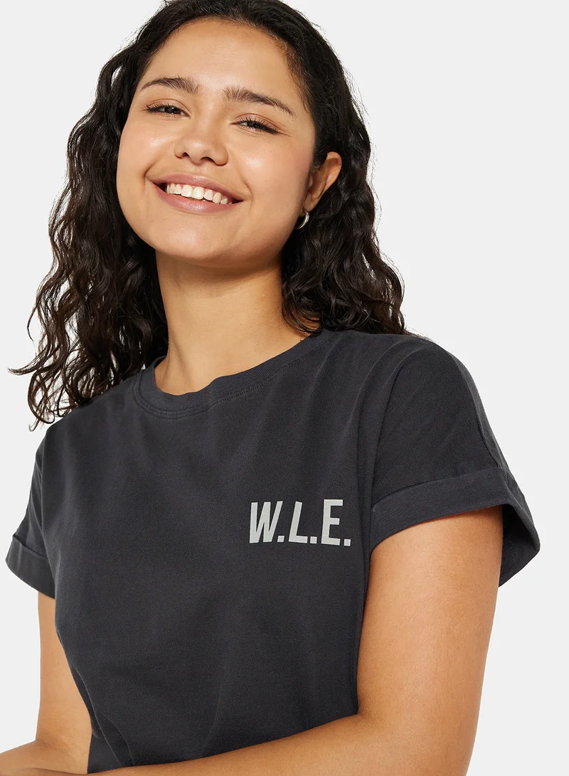 سيفي x دي‘اتيلير Eco-Friendly Logo Loungewear T-Shirt Charcoal Grey