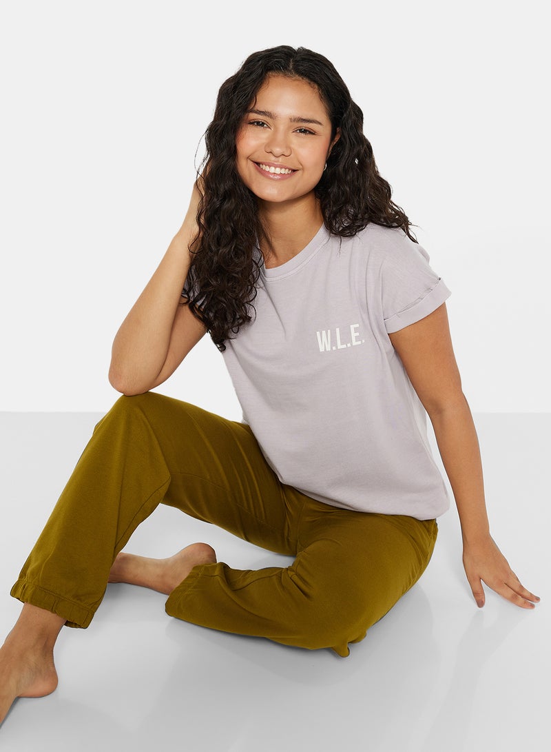 Sivvi x D'Atelier - Eco-Friendly Logo Loungewear T-Shirt Lilac - Image 1
