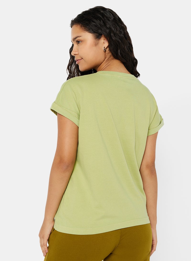Sivvi x D'Atelier - Eco-Friendly Logo Loungewear T-Shirt Light Green - Image 1