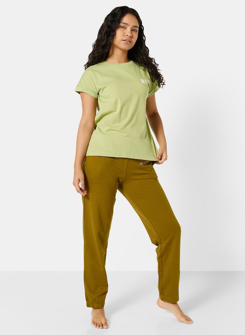 Sivvi x D'Atelier - Eco-Friendly Logo Loungewear T-Shirt Light Green - Image 1