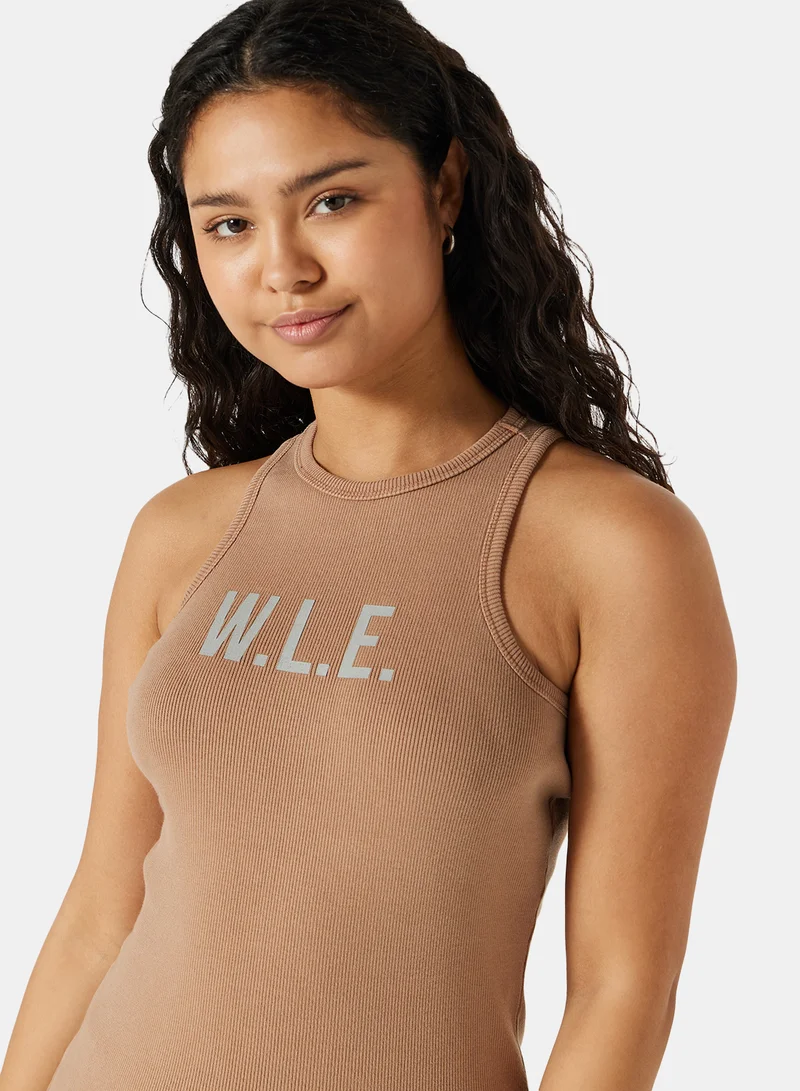 سيفي x دي‘اتيلير Eco-Friendly Ribbed Loungewear Tank Top Light Brown