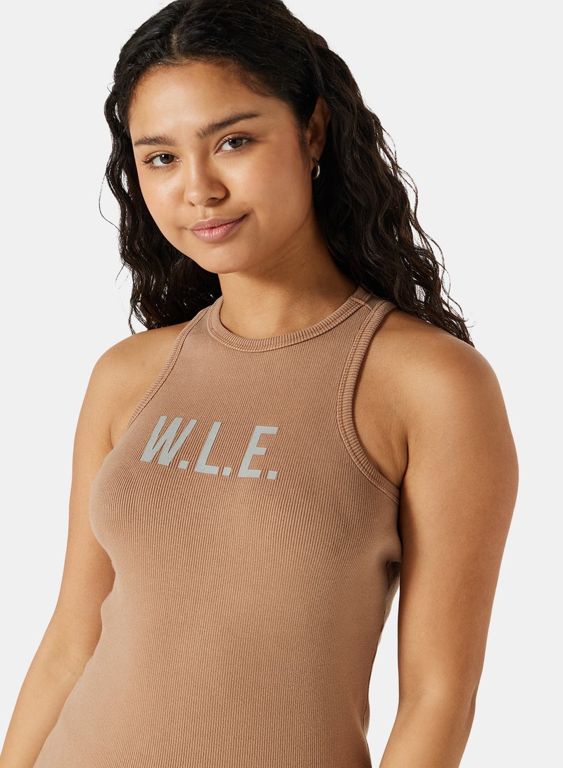 Sivvi x D'Atelier - Eco-Friendly Ribbed Loungewear Tank Top Light Brown - Image 1
