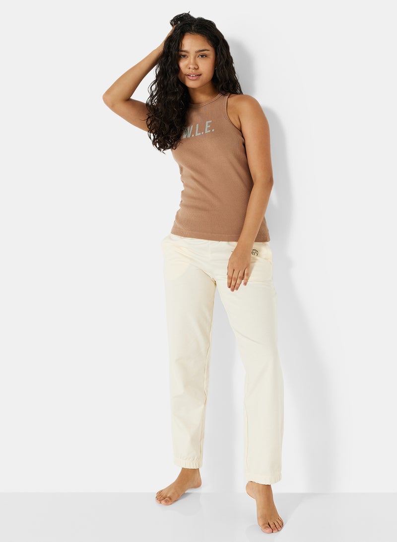 Sivvi x D'Atelier - Eco-Friendly Ribbed Loungewear Tank Top Light Brown - Image 1