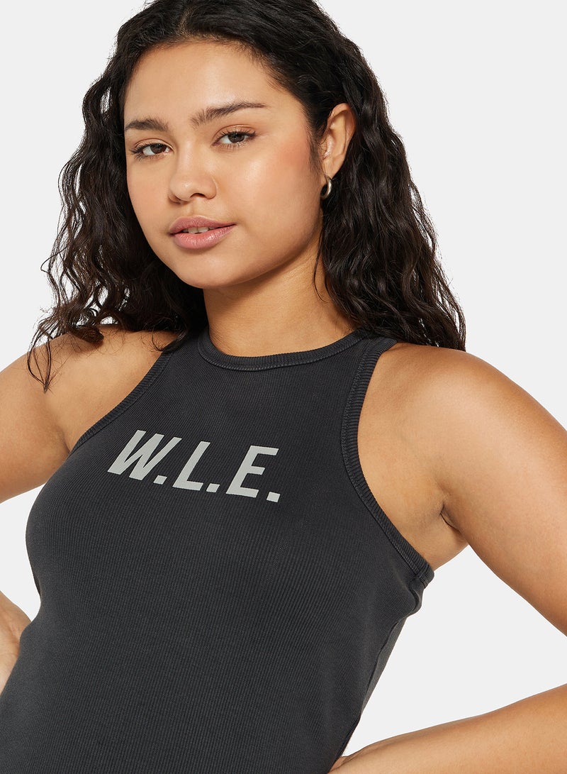 Sivvi x D'Atelier - Eco-Friendly Ribbed Loungewear Tank Top Charcoal Grey - Image 1