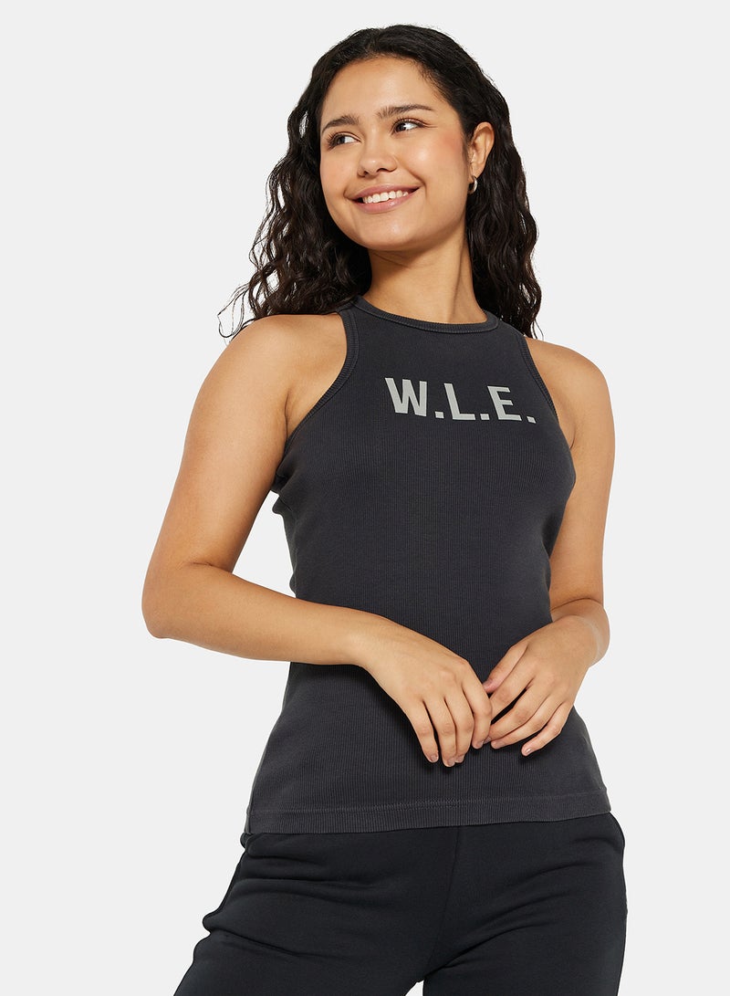 Sivvi x D'Atelier - Eco-Friendly Ribbed Loungewear Tank Top Charcoal Grey - Image 1