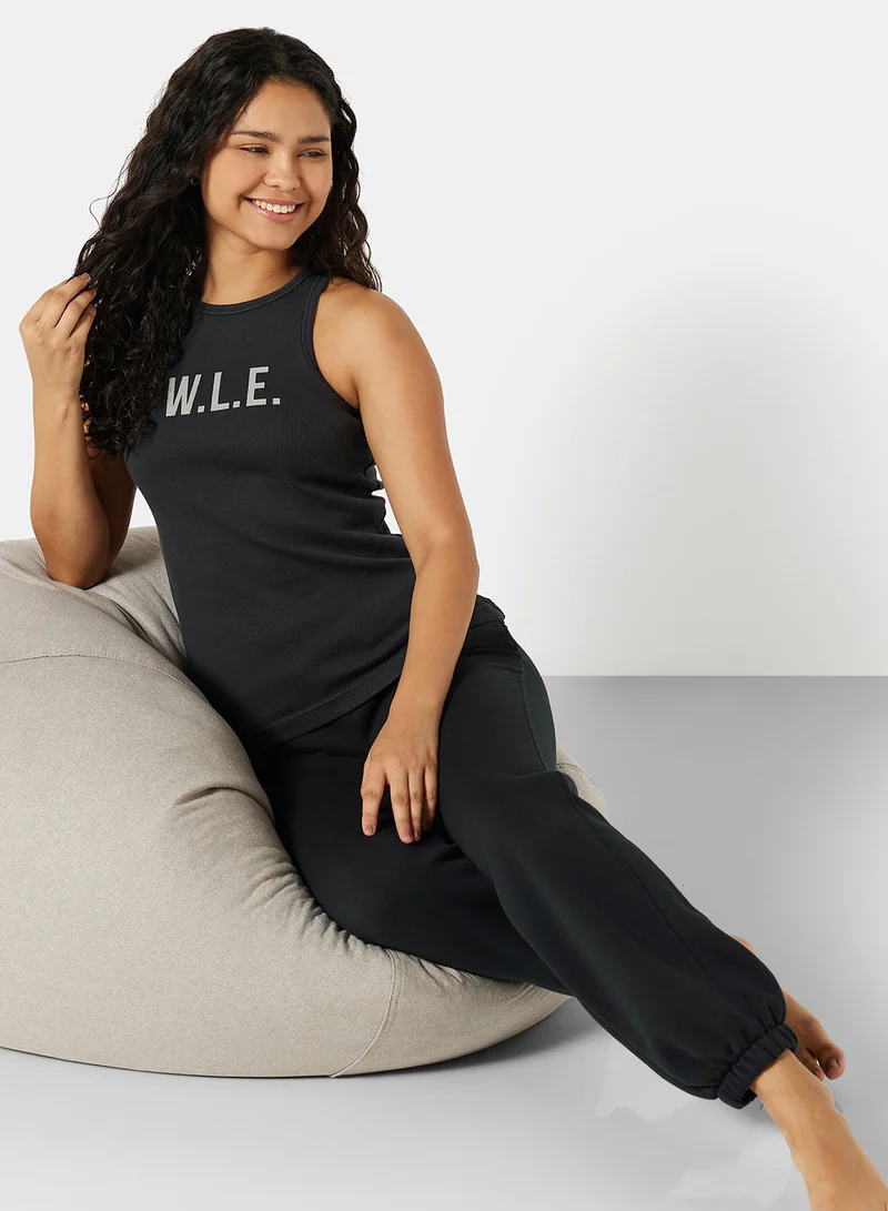Sivvi x D'Atelier Eco-Friendly Ribbed Loungewear Tank Top Charcoal Grey