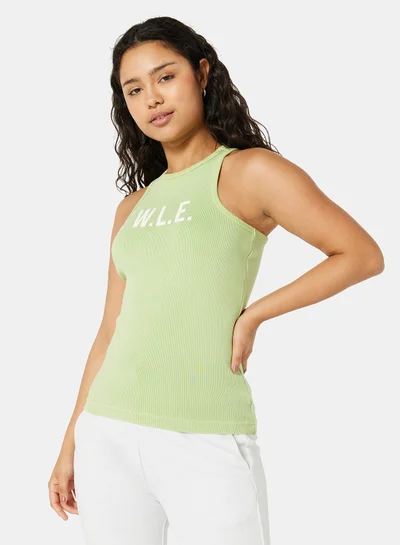 Sivvi x D'Atelier Eco-Friendly Ribbed Loungewear Tank Top Light Green