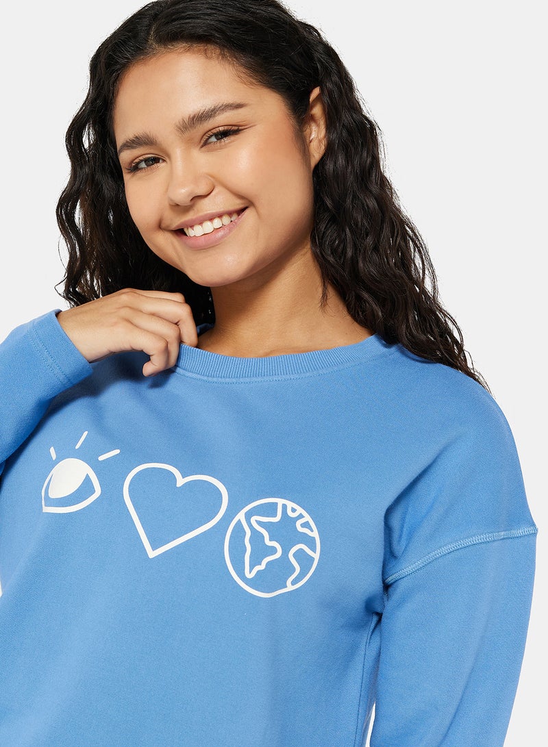Sivvi x D'Atelier - Eco-Friendly Boxy Long Sleeve Loungewear T-Shirt Light Blue - Image 1
