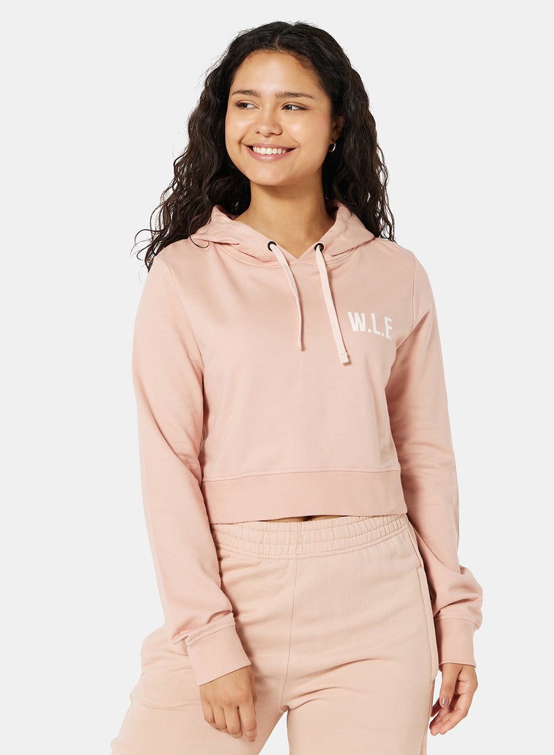 Sivvi x D'Atelier - Eco-Friendly Logo Loungewear Cropped Hoodie Misty Rose - Image 1