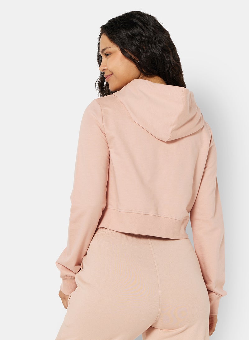 Sivvi x D'Atelier - Eco-Friendly Logo Loungewear Cropped Hoodie Misty Rose - Image 1