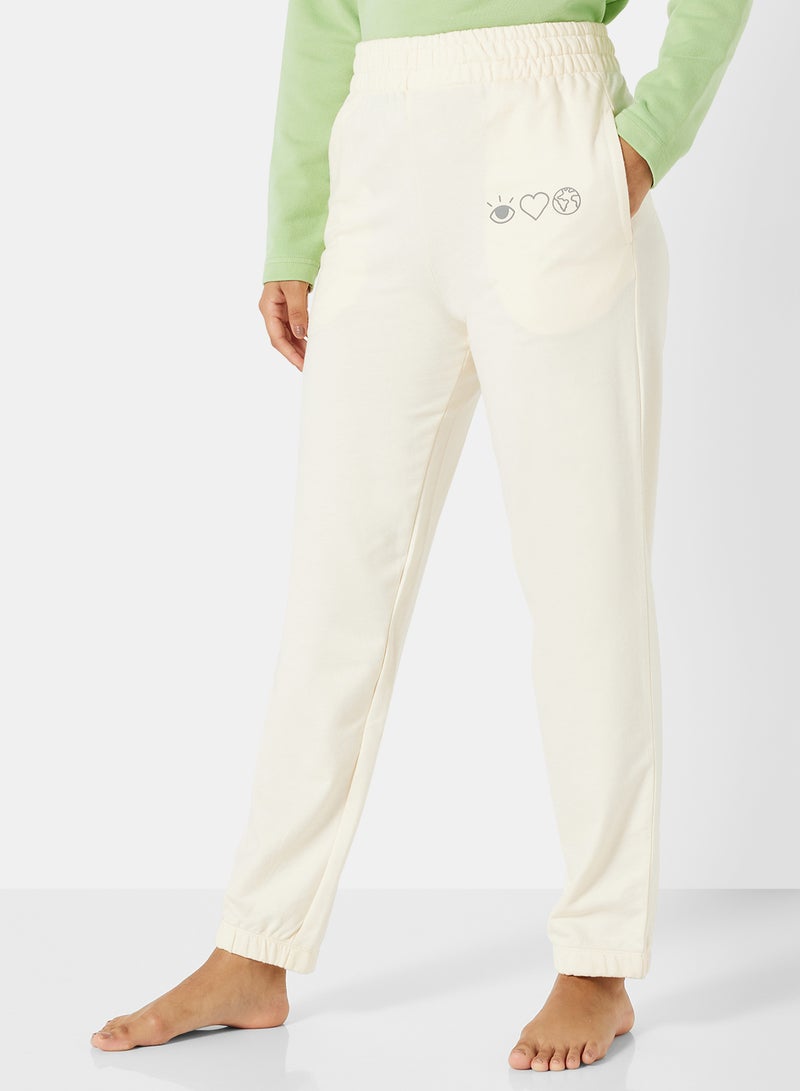 Sivvi x D'Atelier - Eco-Friendly Logo Loungewear Sweatpants Off White - Image 1
