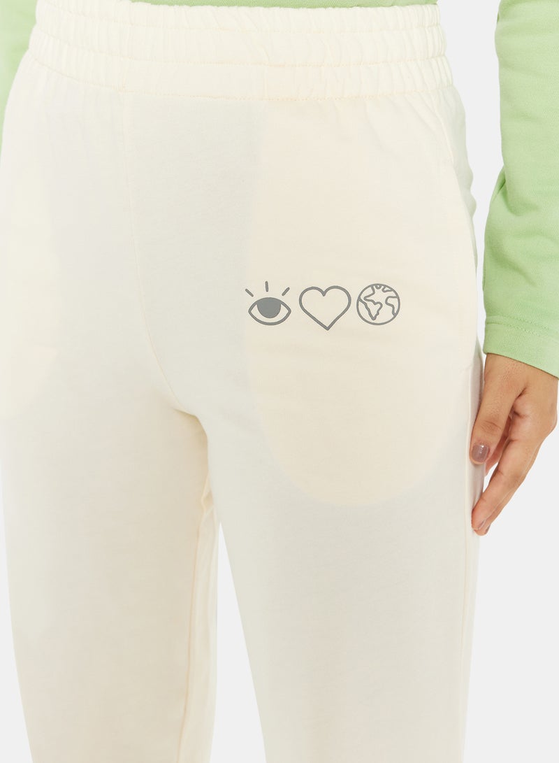 Sivvi x D'Atelier - Eco-Friendly Logo Loungewear Sweatpants Off White - Image 1