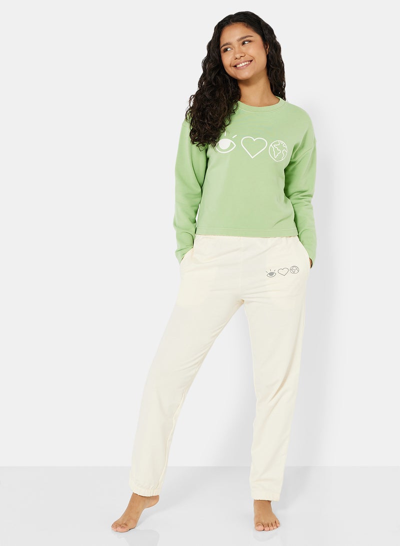 Sivvi x D'Atelier - Eco-Friendly Logo Loungewear Sweatpants Off White - Image 1