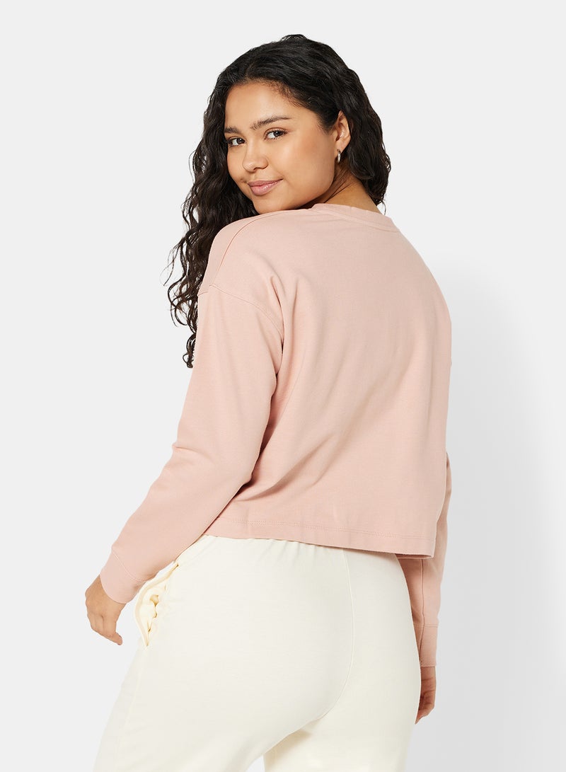 Sivvi x D'Atelier - Eco-Friendly Graphic Long Sleeve Loungewear T-Shirt Misty Rose - Image 1