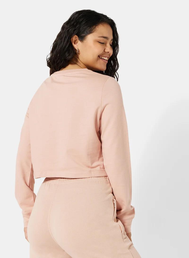 سيفي x دي‘اتيلير Eco-Friendly Graphic Long Sleeve Loungewear T-Shirt Misty Rose