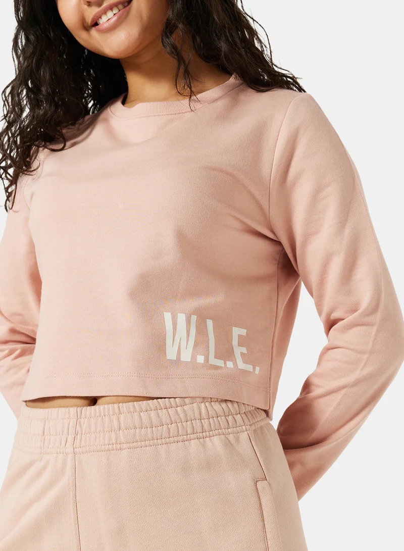سيفي x دي‘اتيلير Eco-Friendly Graphic Long Sleeve Loungewear T-Shirt Misty Rose