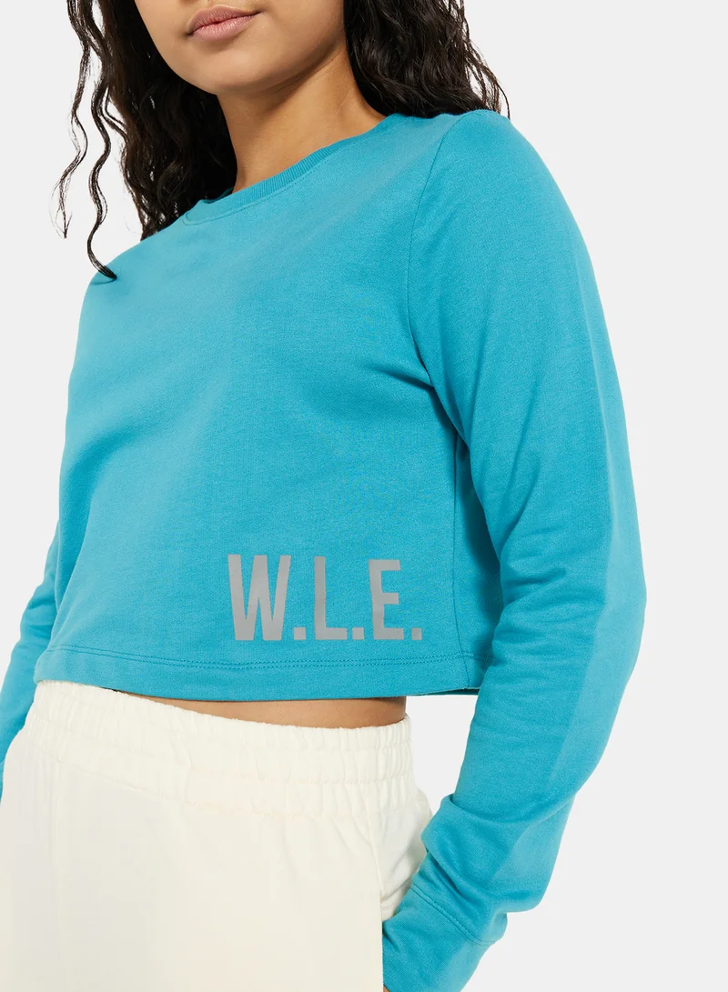 Sivvi x D'Atelier Eco-Friendly Graphic Long Sleeve Loungewear T-Shirt Pagoda Blue