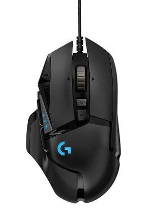 ماوس ألعاب سلكي عالي الأداء من لوجيتك G502 HERO، مستشعر HERO 25K، 25600 نقطة في البوصة، RGB، أوزان قابلة للتعديل، 11 زرًا قابلاً للبرمجة، ذاكرة داخلية، جهاز كمبيوتر / ماك - أسود - v1667204778/N21961435A_1