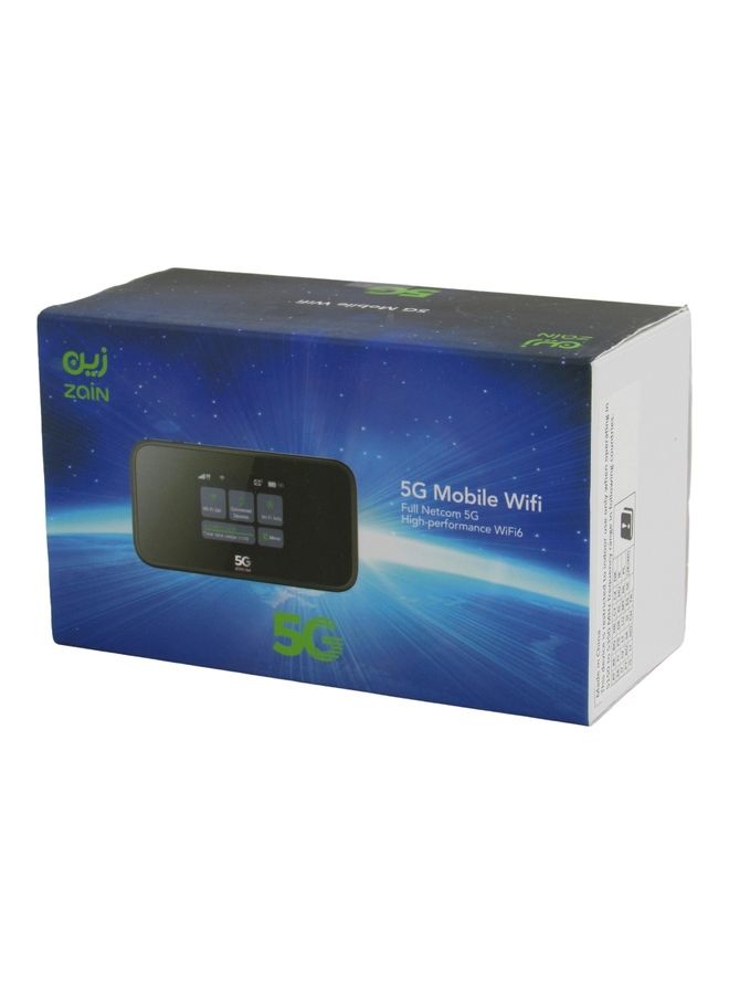 Zain - 5000.0 mAh Mifi 5G Router Support Only Zain Network Black - Image 1