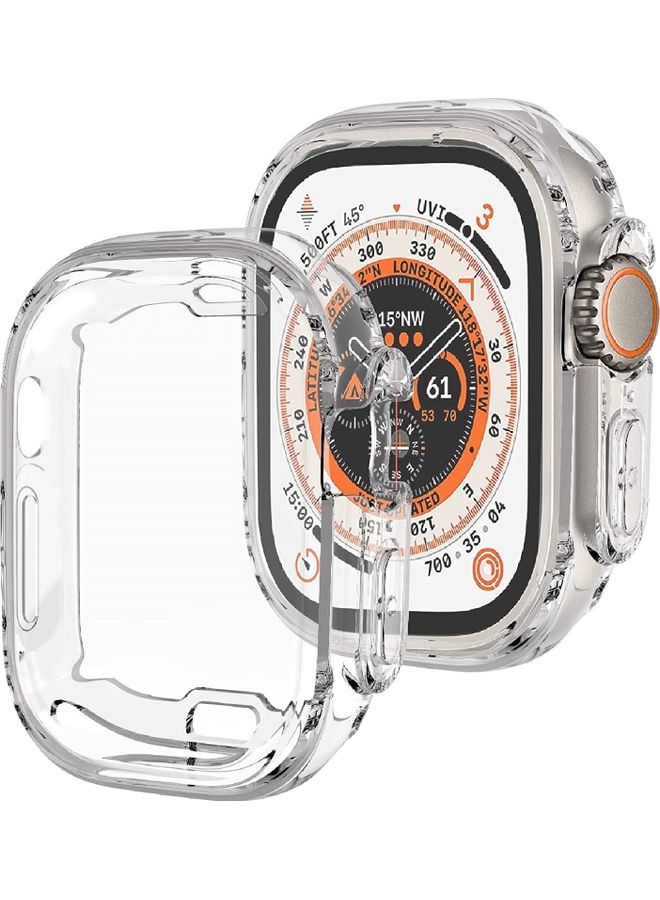 MARGOUN Soft Flexible TPU Full Screen Coverage Protective Transparent Bumper Case Clear Cover For Apple Watch Ultra 49mm Clear - Image 1