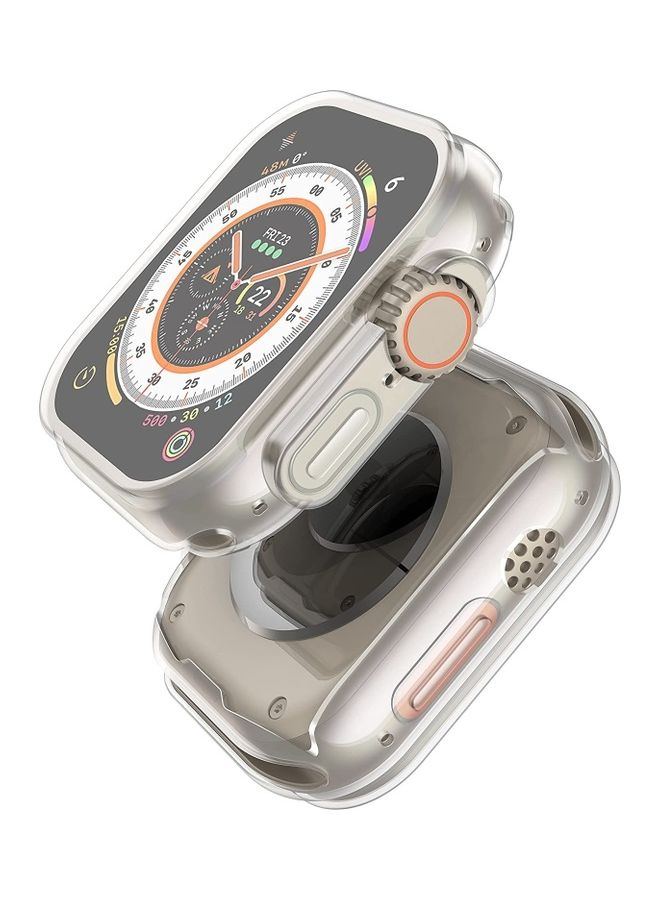 MARGOUN Soft Flexible TPU Full Screen Coverage Protective Transparent Bumper Case Clear Cover For Apple Watch Ultra 49mm Clear - Image 2