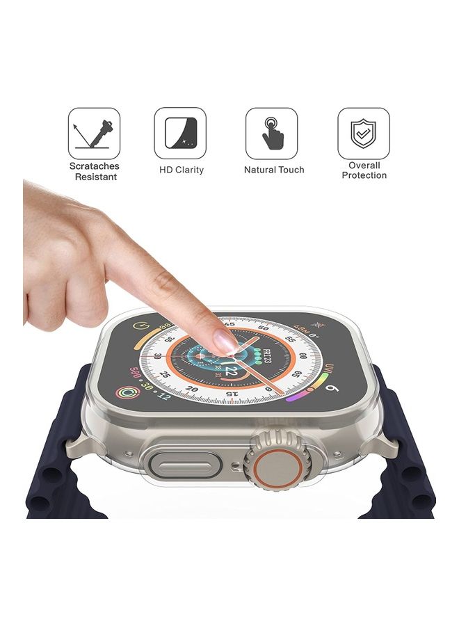 MARGOUN Soft Flexible TPU Full Screen Coverage Protective Transparent Bumper Case Clear Cover For Apple Watch Ultra 49mm Clear - Image 3