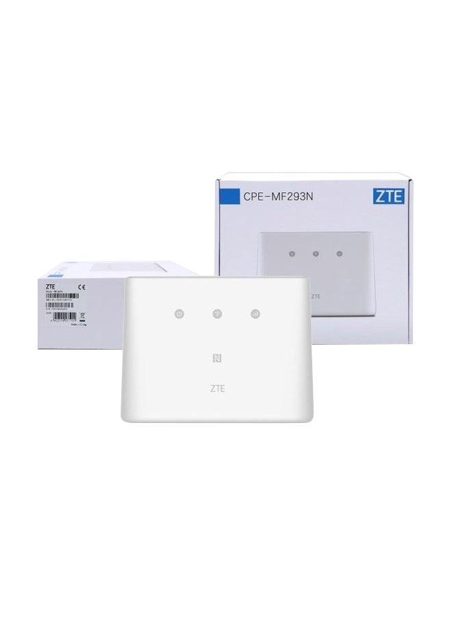 ZTE CAT4 MF293N - 150 Mbps WiFi Router 4G - 32 Users White  - Image 1