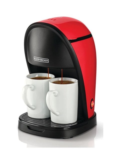 ماكينة صنع قهوة الاسبرسو بالتقطير سعه 2 كوب من بلاك اند ديكر و خزان مياه 250 ml 450 W DCM48-B5 أحمر/ أسود