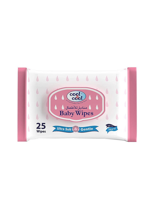 Cool & Cool Baby Wipes 25'S - Image 1