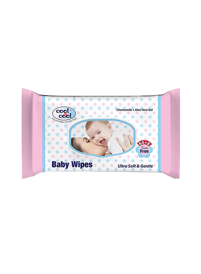 Cool & Cool Baby Wipes 64+8 Wipes Free - Image 1